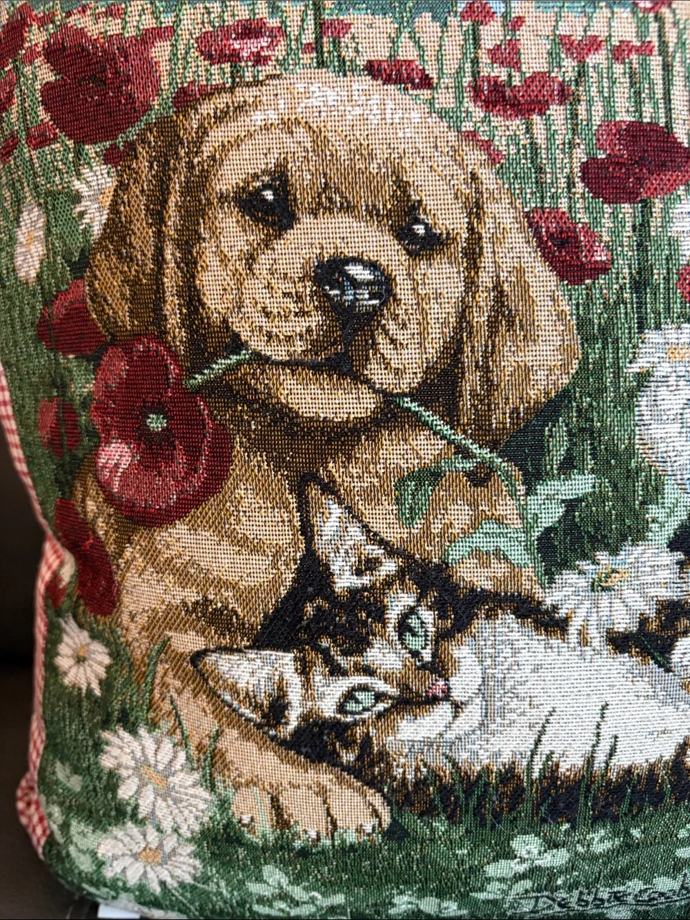 Pillow with Dog & Cat